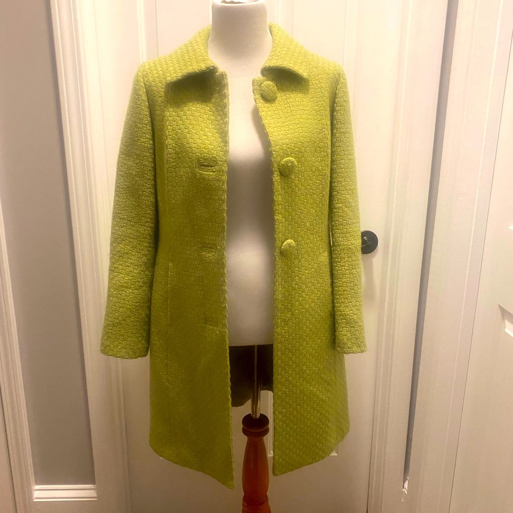 INC wool blend tweed coat MediumbApple green